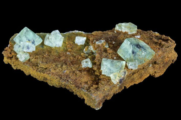 Green Fluorite Crystals with Purple Phantoms - Mongolia #100732